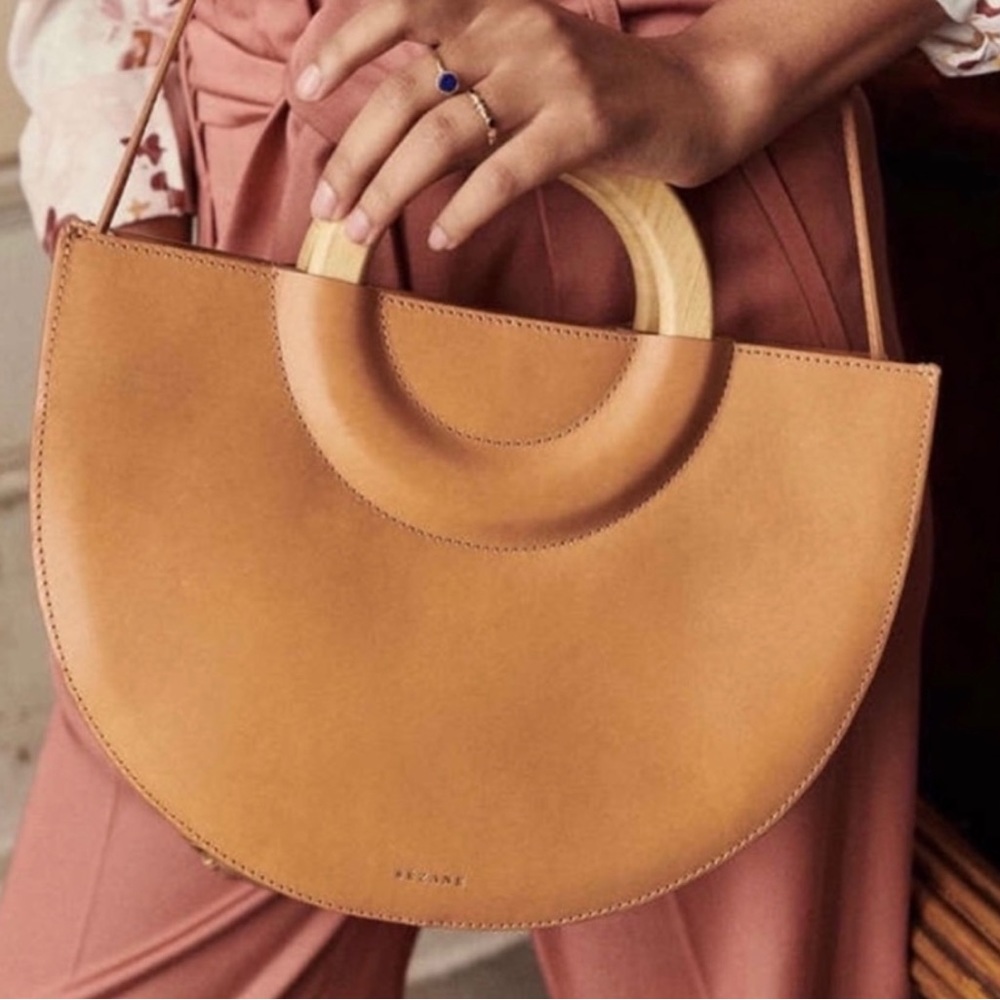 Sezane Ama Handbag in Honey Leather New